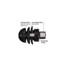 HearPlugz-DF Dual Filter Earplugs - Black, Large