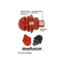 HearPlugz-DF Dual Filter Earplugs - Orange, Medium