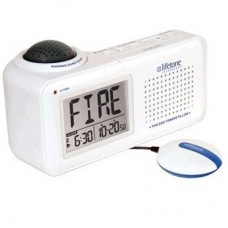 Lifetone HLAC151 Bedside Fire Alarm &amp; Clock with Bed Shaker