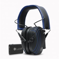 LUCID AUDIO WIRELESS BLUETOOTH HEARING HEADPHONES WITH TV STREAMER (BLACK / BLUE)