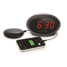 Sonic Boom Sonic Traveler Alarm Clock with Bed Shaker &amp; USB Charging