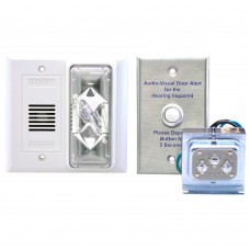 Loud Alarm/Strobe Doorbell Signaler with Button and Transformer