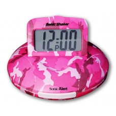 Sonic Alert Sonic Shaker SBP100 Pink Camouflage Vibrating Travel Alarm Clock